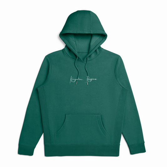 Kayalim Regime Embroidered Script Logo Hoodie